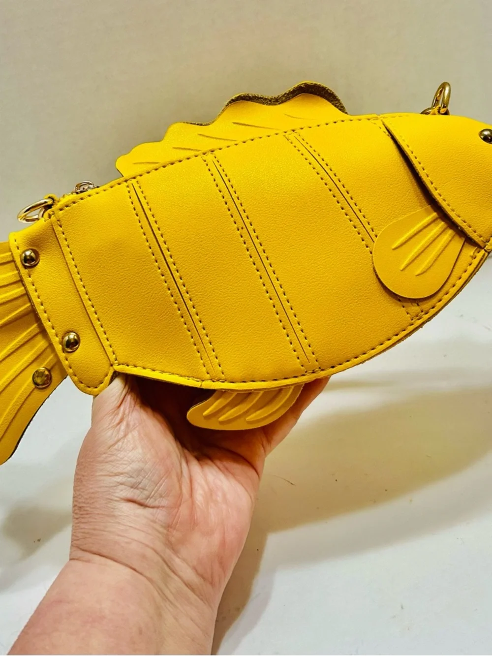 Yellow Fish-Shaped purse - Fashionable Fish Purse clutch/ crossbody.